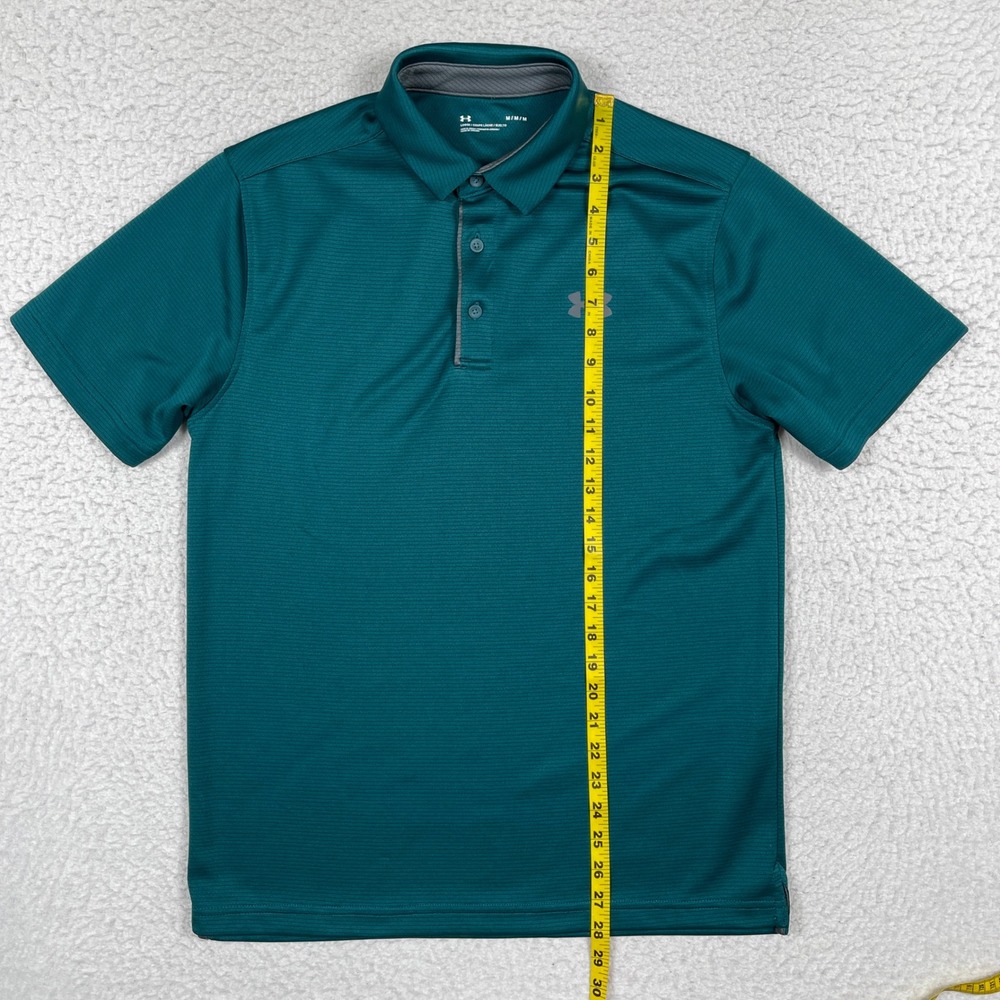 Under Armour Polo Shirt Mens Medium Teal Green Short Sleeve Athletic 1290140 - Picture 4 of 9